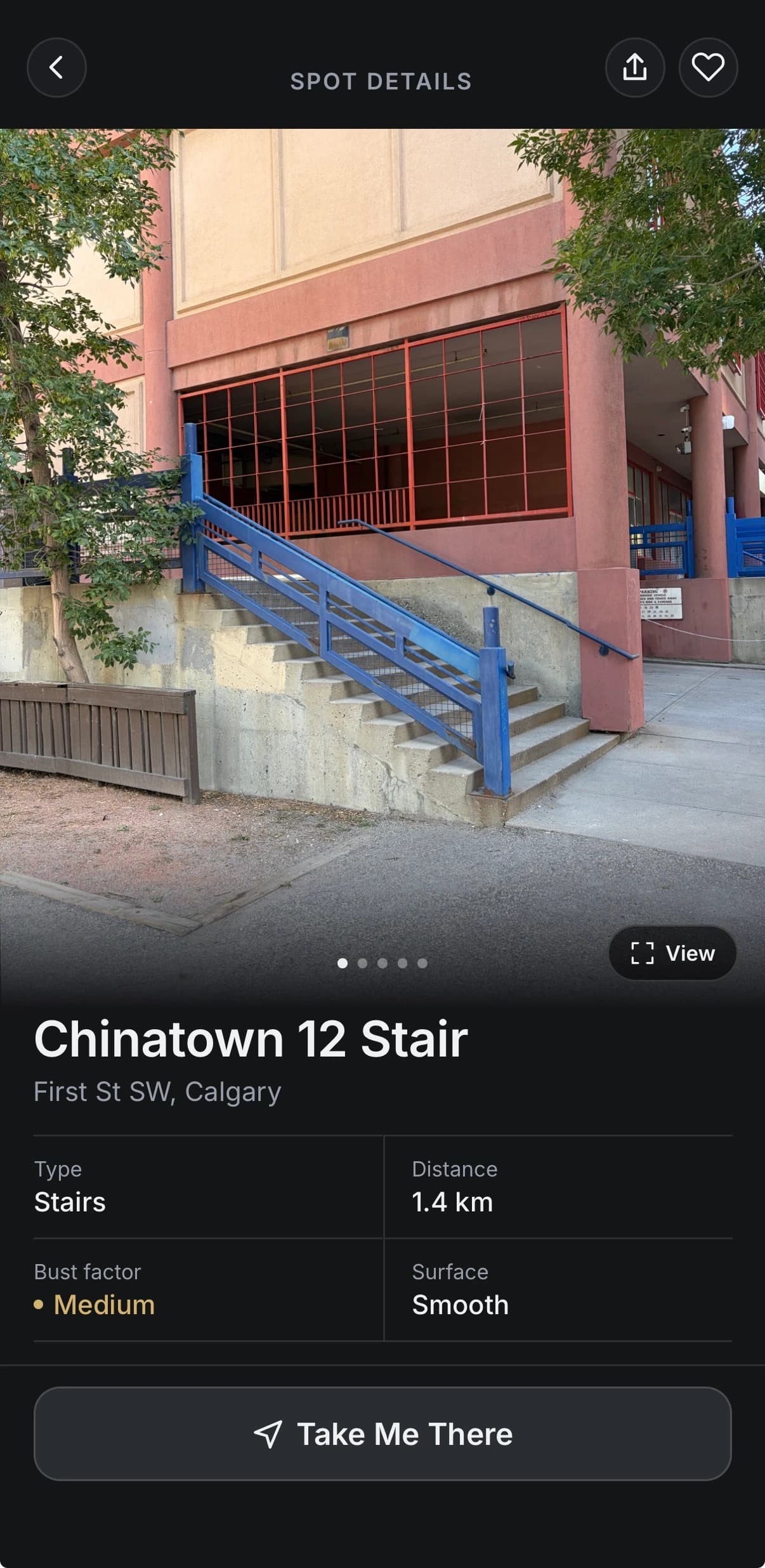 Chinatown 12 Stair details with a spot photo, skating features, sharing, and directions.